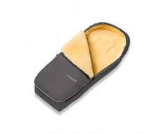 Hofbrucker Lammfell-Fußsack Alaska für Kinderwagen und Buggy, Babyfusssack mit Lammfell, Warmer Winterfußsack mit Mumienform, Babyfusssack geeignet 0-3 Jahre, Design:grau