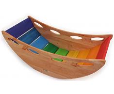 Bunte Kinder-Baby-Wippe 8070 - Kleinkind-Kletter-Brücke - Holz - Babyschaukel