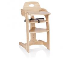 Herlag Hochstuhl Tipp Topp Comfort IV – der mitwachsende Kinderhochstuhl aus massivem Buchenholz – verstellbarer und langlebiger Babyhochstuhl – Sitztiefe 4-fach verstellbar – natur