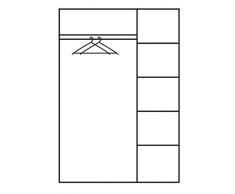 Kleiderschrank, 3 trg. Schrank YOOP Sonoma Eiche + Anthrazit