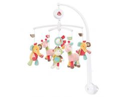 Fehn 074291 Musik-Mobile Safari – Spieluhr-Mobile mit bunten Safari-Tieren zum Lauschen & Staunen – Zum Befestigen am Bett für Babys von 0-5 Monaten – Höhe: 65 cm, ø 40 cm