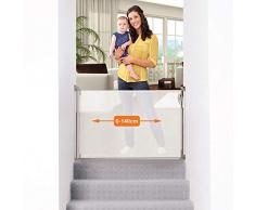Dreambaby® (0-140cm) - Einziehbares/Einrollbares Tür- und Treppenschutzgitter für Babys und Haustiere. Extra-Hoch, Versetzbar, geeignet für den Innen- und Außenbereich. 2019 Version! (Weiß)
