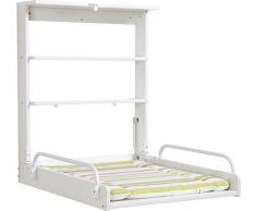 roba Wandwickelregal, klappbares sicheres Wickelregal, Wickeltisch weiß inkl. Wickelunterlage Dschungelbaby