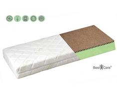 BestCare® - EU Produkt, die neuste Premium Naturmatratze Babymatratze aus Pflanzenfasern, kein chemischer Geruch, kein Latex, 2-seitig (Baby/Kleinkind), Aloe Vera, Gesamthöhe 12 cm, Größe:Premium 120x60cm