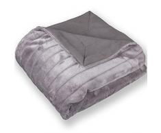 CelinaTex Alaska Kuscheldecke 150 x 200 cm grau Polar Fleece Sofadecke Felloptik Tagesdecke Fellimitat Wohndecke