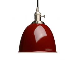 Phansthy innen Modernes Deckenhalbkreis mit Metall-Schirm Pendelleuchte Hängeleuchte Vintage Hängelampen Hängeleuchte Pendelleuchten Loft-Pendelleuchte im Landstil (Rot)