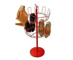 Mlzaq 2-Tier-Schuh Rack-Rotating-Organisator-Speicher-Regal Karussell Schuhständer Stahl Kunststoff Platzsparend Schuhregal