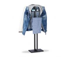 Relaxdays, schwarz Stummer Diener, Herrendiener, Kleiderbutler, mit Kleiderbügel und Hosenstange, HxBxT 112x52,5x20 cm