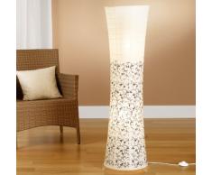 Moderne Design Stehlampe I Reispapier Lampe in weiß mit floralem Muster I TG1240-026 I Stehleuchte I Höhe ca. 1250mm I Trango