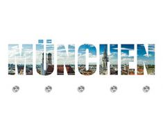 Cuadros Lifestyle Designer-Garderobe München | Wandgarderobe | Flurgarderobe | Garderobenhaken | Garderobenpaneel | Urban Look | Kleiderständer | Kleiderablage | Garderobenständer, Größe:100x40 cm