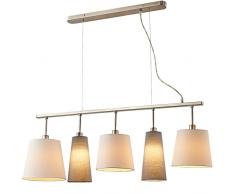 Design Pendel Leuchte weiß Wohn Zimmer Textil Decken Hänge Lampe grau Nino Leuchten 30570501