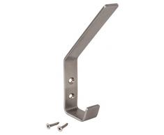 Gedotec Mantelhaken Wand-Montage universal Garderobenhaken Edelstahl Kleiderhaken gebogen - SANDRA groß | 135 x 20 mm | Wandhaken zum Schrauben | 1 Stück - Wand-Garderobe mit Befestigungsmaterial