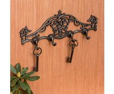 Antikas - Garderobe kleine Nostalgie Wandgarderobe im Jahrhundertwende-Stil Schlüsselbrett