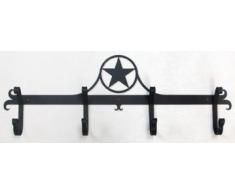 Dorf Schmiedeeisen CB-144 Wall Mounted Schmiedeeisen Garderobe-Haken - Stern-Entwurf