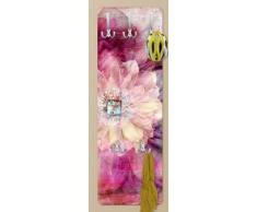 Apalis 67515 Wandgarderobe Grunge Flower | Design Garderobe Garderobenpaneel Kleiderhaken Flurgarderobe Hakenleiste Holz Standgarderobe Hängegarderobe | 139x46cm