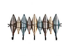 Garderobe Moderne Schmiedeeisen Blatt dekorative Wand Mantel Wandhalter Ornaments Tür Porch Key-Rack Kleiderhaken Wandbehang Crafts Kleiderhaken (Größe : 5 Hooks)