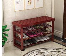 Shop Schuhe Schuhregal Naturholz Einfacher Schuh Stiefelregal Aufbewahrungsbox Organizer Halter Mehrschichtig ange Der Schuhhocker Multifunktionsablage Regalregal (Farbe: A, Größe: 60 * 29 * 54cm)