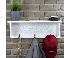 Livitat Wandgarderobe Romantik Flurgarderobe Garderobe Hakenleiste Weiß Landhaus (B60 x H21 XT14 cm)