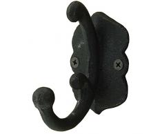 MACOSA SA05412 Wand-Haken im Vintage-Stil Retro Antik Metall Braun rostig Garderobenhaken Kleiderhaken Handtuchhaken Metallhaken Flur Garderobe