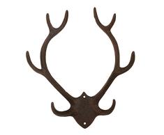 BigDean Wandhaken Geweih 8er Haken Gusseisen Garderobenhaken Werkzeughalter 28 x 8,5 x 32,5 cm