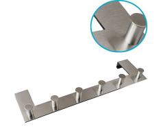 Türgarderobe Hakenleiste 6 Kleiderhaken EDELSTAHL rostfrei Garderobenhaken Wandhaken 6 Haken