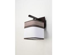 Nostalgische Wandleuchte (Landhaus, Rustikal, Braun, Weiß, gemustert) Stoffleuchte Landhauslampe Innenleuchte Flurleuchte Dekoleuchte Wandlampe