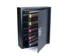 Pavo 8002719 Schlüssel Kasten/Schrank/Tresor, 150 Haken mit seitlichem Schlüsseleinwurf, metall dunkelgrau, 55 x 15 x 44 cm