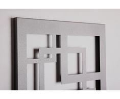 Wandgarderobe/Garderobe Design Quadrat, 140x40x2 cm, moonstone (Marke: Szagato, Made in Germany) (Kleiderständer Garderobenständer Wandpaneel Wanddeko Kleiderhaken Flurgarderobe)