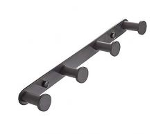 Praktischer Wandhaken mit 4 Haken in Edelstahlgarderobe, Handtuchhalter, Hut, mattschwarzes Toilettenzubehörset