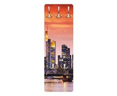 Apalis 78896 Wandgarderobe Frankfurt Skyline | Design Garderobe Garderobenpaneel Kleiderhaken Flurgarderobe Hakenleiste Holz Standgarderobe Hängegarderobe | 139x46cm