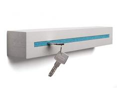 Buchenbusch urban design Schlüsselbrett aus Beton – Modernes Schlüsselboard inkl. Filzeinlage in Türkis – Schlüsselhalter für bis zu 10 Bunde