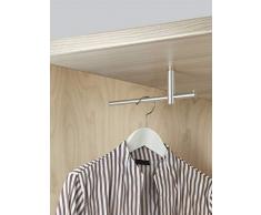 Gedotec Wandgarderobe Paneel & Flur - H7410 Garderobenbügel Edelstahl Garderobenstange L-Form | Länge 255 mm | MADE IN GERMANY | 1 Stück - Fachboden Kleiderbügelhalter mit Befestigungsmaterial