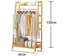 MJK Kleiderständer, Garderobenständer Kleiderständer, Leiter Kleiderbügel Massivholz Kleiderständer Handtuchhalter Taschenständer,EIN,80 * 35 * 130 cm
