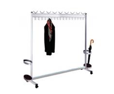 Reihengarderobenständer, HxT 1700 x 400 mm - mit Schirmhalter - Breite 2140 mm - Garderobe Garderoben-System Garderoben-Systeme Jackenständer Garderobensystem Rollgarderobe Rollgarderoben Rollkleiderständer