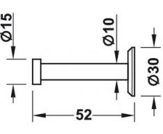 Gedotec Garderoben-Haken Kleiderhaken Edelstahl - Modell UP-25 | Tiefe: 52 mm | Edelstahl matt gebürstet | unsichtbar verschraubt | 1 Stück inkl. Befestigungsmaterial