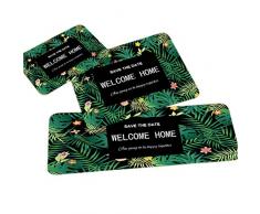 Nunbee Designer Fußmatte Anti Rutsch Unterlage Wasseraufnahme Teppich Praktische Schmutzfangmatte Haustür Flur Innenbereich Aussen Lustig Waschbar Weihnachten Katze, Welcome Home 40 * 60cm