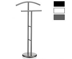 IDIMEX Herrendiener LAURENZ Garderobe Kleiderständer Garderobenständer Kleiderstange mit Hosenbügel, Metall grau