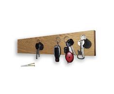 M-KeyCases Schlüsselbrett Aus Eiche Holz Magnetisch Wand-Organizer Dekorativer Schlüssel-Board Hakenleiste Schlüsselleiste Vintage Decor Haus-tür Küche Fahrzeug-schlüssel Aufhänger