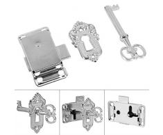 Garosa Türschloss mit Schlüssel Vintage Klassisch Design Sicherheitsschloss für Schublade Schrank Kleiderschrank Tür