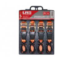 LAS 10301 Spanngurt-Set 4-teilig mit Ratsche und Haken