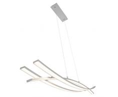 Briloner Leuchten LED Hänge- & Pendelleuchte, geschwungene Deckenleuchte, dimm- & höhenverstellbar, Wohnzimmer- & Esstisch-Lampe, 53 W, max. 120 cm