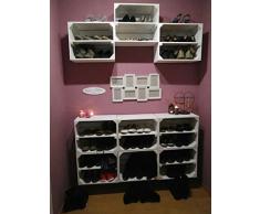 4er Set neue weiße Kiste für Schuhregal / Bücherregal - shabby chic Obstkiste Holzkiste Weinkiste Kistenregal Regalkiste Schuhschrank Garderobe aus Holz 50x40x30 cm