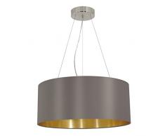 EGLO 31608 Hängeleuchte Maserlo, Durchmesser 53 cm, Stahl, cappucino gold Schirm, nickel-matt