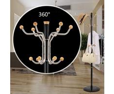 LING AI DA Mai Edelstahlgarderobe Boden einfache Silberne Haken Kristallkugel Aluminiumlegierung Spalte Gummibasis Haken drehbar kreative multifunktionale Garderobe