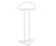 IDIMEX Herrendiener Camilo Stummer Damen Diener Kleiderbutler Kleiderständer, mit Hosenbügel, Metallrohr weiß lackiert