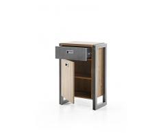 Beauty.Scouts Kommode Java Living IV Sideboard, Schrank, Dielenkommode, Industrie Design,Stirling Oak Nachbildung, 54x81x35 cm