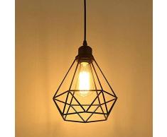 Modrad Pendellampe Retro Vintage Pendelleuchte Schwarz Hängelampe Led mit E27 Fassung für Wohnzimmer Esszimmer Restaurant Keller