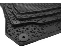 kfzpremiumteile24 Gummimatten Premium Qualität Fußmatten Gummi schwarz 4-teilig rund Druckknopf