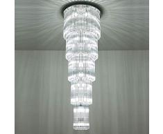 XINRISHENG Multi Schichten Moderne Kristallleuchterlampe AC110V 220v Lange Treppenhausleuchten,Coldwhite,Dia60xH180cm
