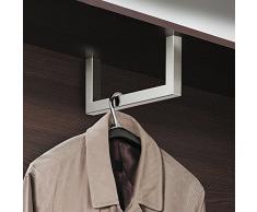Moderne Wandgarderobe Paneel & Flur - H7005 Garderobenbügel Edelstahl Garderobenstange U-Form | Länge 300 mm | Kleiderbügelhalter für Fachboden-Montage | MADE IN GERMANY | Möbelbeschläge von GedoTec®